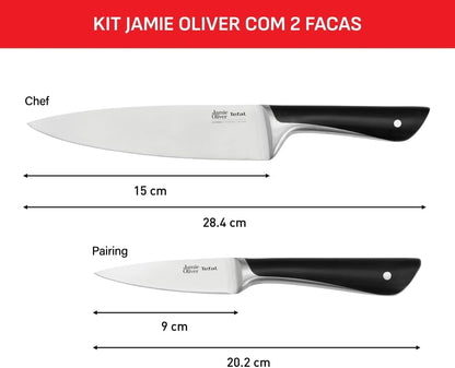 Tefal Jamie Oliver Kitchen Knives Set, 2 Pieces, the Essential Set, German Stainless Steel K267S255, Black7