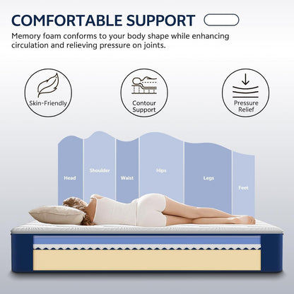 Queen Mattress 12 Inch, Queen Cooling Gel Memory Foam Mattress4