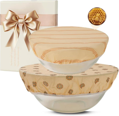 Beeswax Bowl Covers for Bread Proofing 2Pcs Shower Caps for Sourdough Bread1