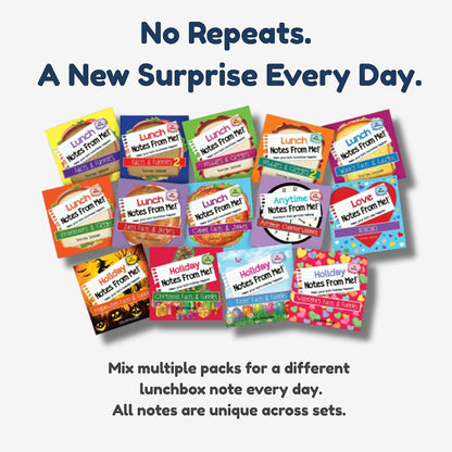 101 Tear-Off Lunch Box Notes for Kids, Wacky Facts & Laughs, Inspirational, Motivational, Thinking of You, Jokes for Kids, Back to School Essentials, Ages 8+3