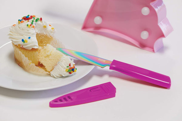 Colori® Paring Knife – 4 Inch Japanese Stainless Steel, Nonstick Blade, Ergonomic Handle & Sheath, Rainbow4