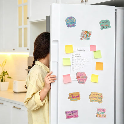 8 Pcs Inspirational Magnets for Fridge Cute Locker Magnets for Girls Christian Bible Verse Motivational Magnet Quotes for Classroom Whiteboard School Refrigerator Gymnastics Locker Accessories7