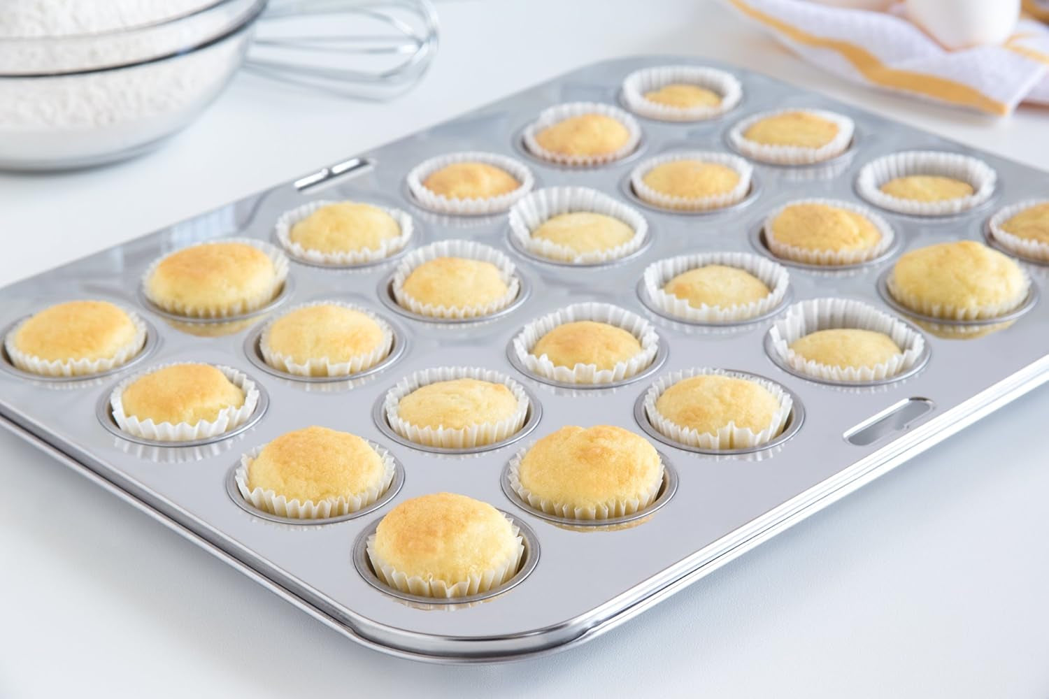 stainless-steel-mini-muffin-cupcake-pan-24-mini-cups-baking-pan-mini-cupcakes-muffins-dishwasher-safe-no-coatings-baking-essential-durable-consistent-results-rust-resistant