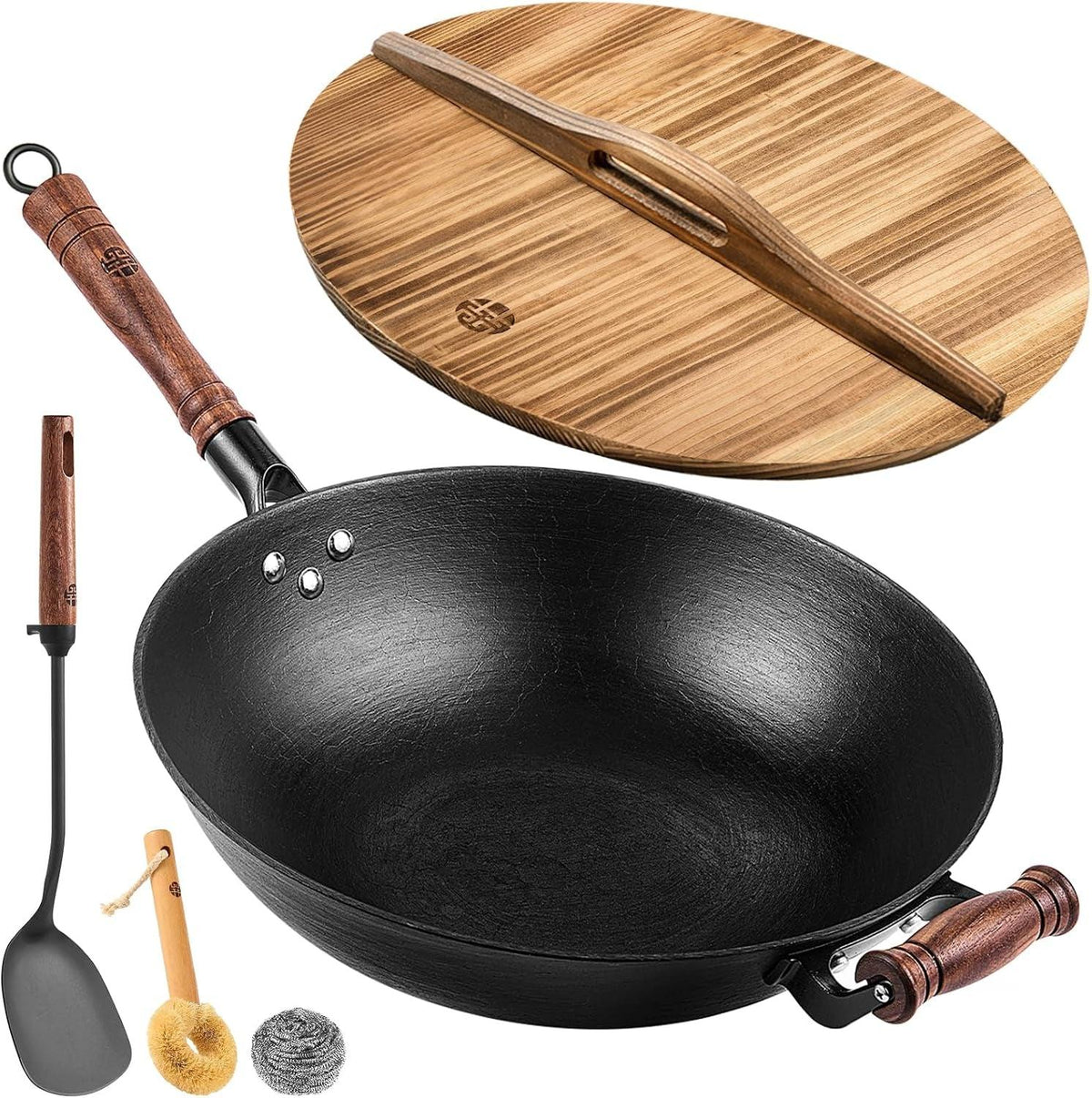 12-6-inch-cast-iron-wok-pan-with-wood-lid-uncoated-flat-bottom-chinese-stir-fry-pan-heavy-duty-wok-for-induction-gas-and-electric-stoves