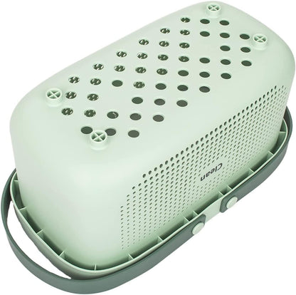 Medium Bathroom Caddy,Portable Shower Caddy Green,Plastic Bathroom Organizer Basket, Waterproof Shower Storage, Dries Quickly with Drainage Holes 12.4 * 6.14 * 7Inch - Light Green3