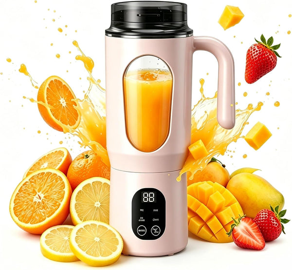 Portable Blender 20Oz Personal Electric Juicer Cup with 12 Blades Auto Cleaning，Rechargeable Travel Blender for Smoothies, Shakes, Salsa, Ice Crushing & Frozen Drinks,With Lid for Direct Drinking1