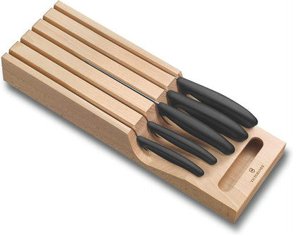 Victorinox Swiss Classic In-Drawer Holder & Knife Set - Includes Organizer and Bread, Santoku, Carving, Paring, Tomato, & Table Knives - 6-Piece Set1