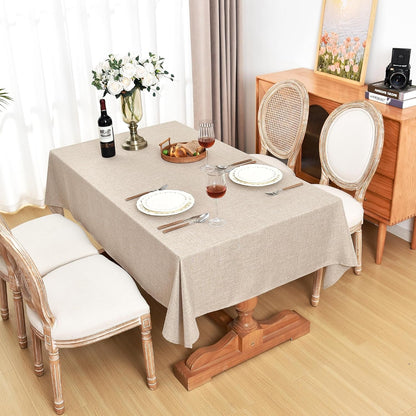 2 Pack Beige Faux Linen Tablecloths Rectangle 60X84 Inch7