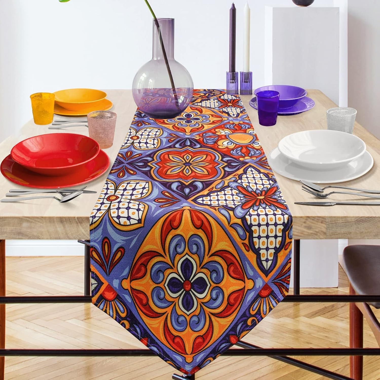 mexican-talavera-ceramic-tile-pattern-linen-table-runners-dinner-table-setting-dresser-scarves-farmhouse-style-for-party-holidays-home-kitchen-decoration-talavera-colour-13x-71