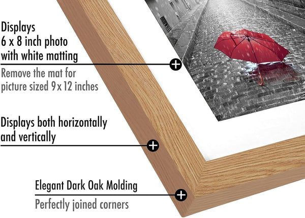 9X12 Picture Frame - Matted to 6X8 - Dark Oak7