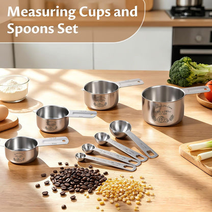 Wedding Gifts for Couples 2026, Bridal Shower Gifts for Bride to Be, Engagement Gift for Newlyweds, Bride Gift, Mr and Mrs Measuring Cups and Spoons Set with Dish Towel2
