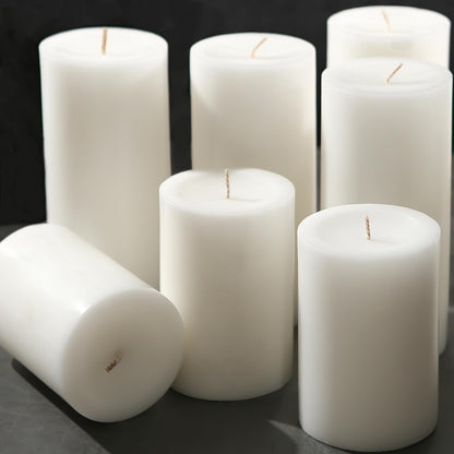 Pillar Candles White 6 Pack, 2.8X4 Inch Unscented Candle1