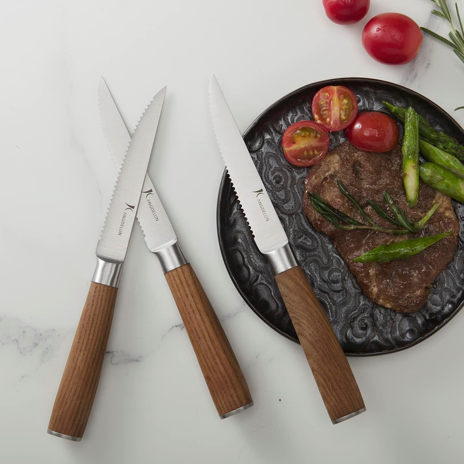 ultra-sharp-6-piece-steak-knife-set-4-5-serrated-blades-50cr15mov-high-carbon-stainless-steel-torrefied-brown-ash-wood-handles-magnetic-gift-box
