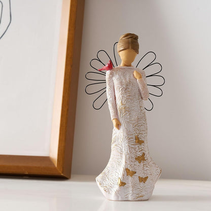 Sympathy Angel Figurines for Loss of Loved Ones Angel Statues | Home Decor Serenity Prayer Gifts for Women Resin Sculpted Hand-Painted Figure Bereavement Gift Praying Hands Statue1