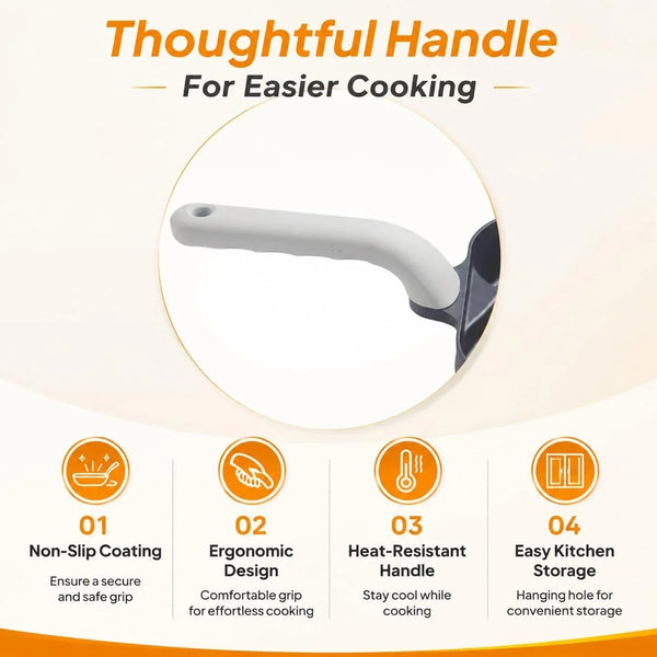 4 Cup Egg Pan, Nonstick Breakfast Pan with 4 Holes for Pancakes | 4 Compartment Skillet for Eggs, Omelets & Pancakes, Nonstick Frying Pan for Breakfast Sandwiches, Gas & Induction Compatible4