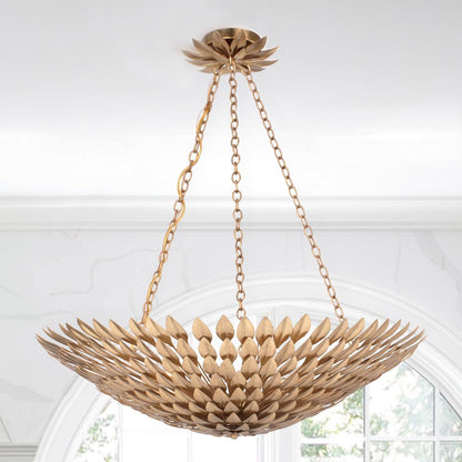 Broche 8 Light Antique Gold Chandelier7