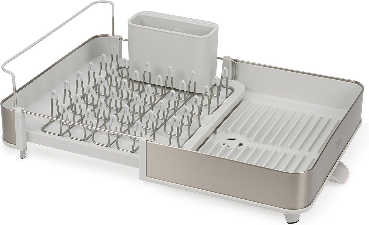 joseph-joseph-extend-steel-expandable-dish-drying-rack-with-removable-cutlery-holder-swivel-draining-spout-stainless-steel