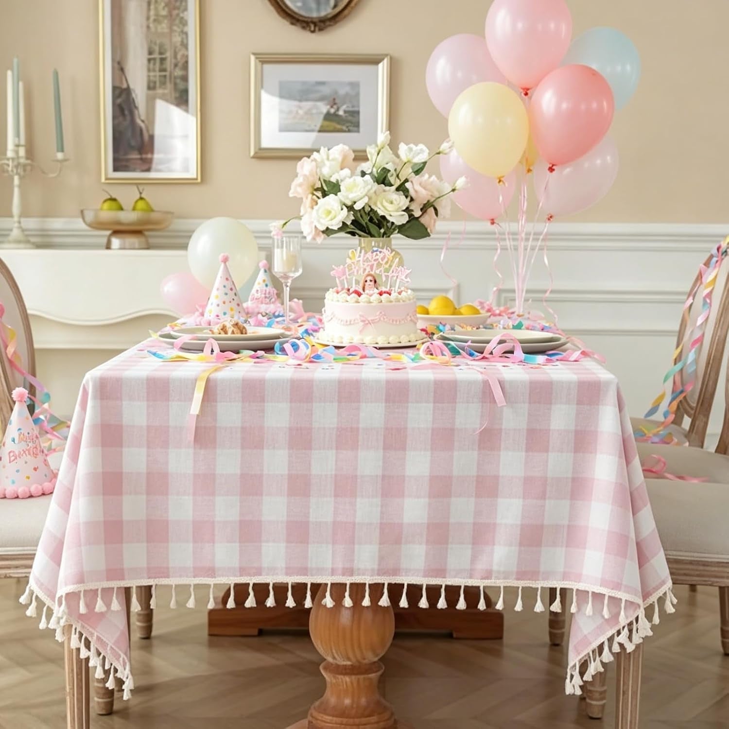 pink-gingham-tablecloth-rectangle-55-x-75-inch-washable-checkered-plaid-table-cloth-heavy-duty-linen-cotton-fabric-for-mothers-day-outdoor-picnic-party-freshly-graduated