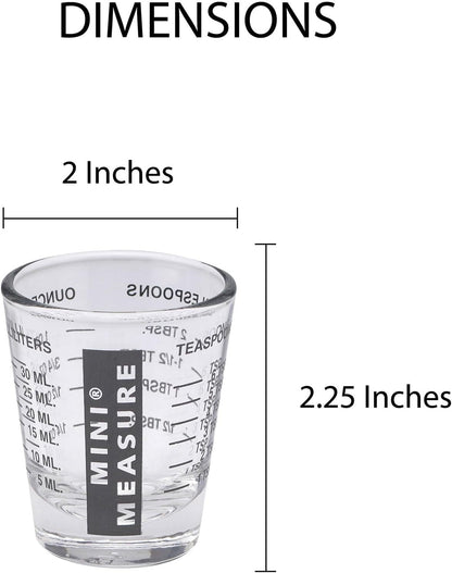 Mini Measure Heavy Glass, 20-Incremental Measurements Multi-Purpose Liquid and Dry Measuring Shot Glass, Black2