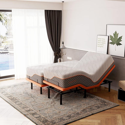 Split King Adjustable Bed Frame with Mattress - 14” Luxury Hybrid Mattress1