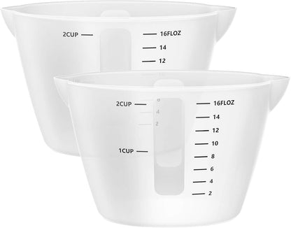 500Ml Large Silicone Measuring Cups, 2-Cup Resin Mixing & Pouring Cups for Epoxy, Resin Jewelry Making, Nonstick Reusable Craft Measuring Cups, 16 Oz, Set of 21