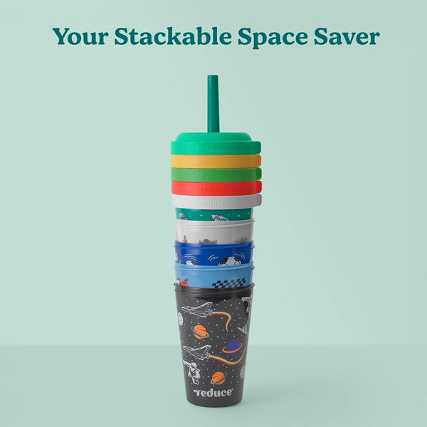 Gogo'S Kids 5-Pack 12Oz Tumbler Cups with Lids & Spill-Proof Straws6