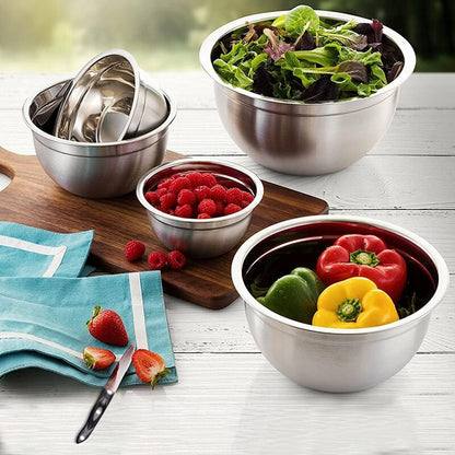 Heavy Duty Professional Stainless Steel Mixing Bowl – Commercial Grade Deep Prep & Serving Bowl for Baking, Cooking, Dough Mixing & Food Prep, Dishwasher Safe, 10 Quarts5