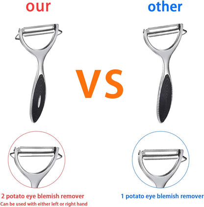 Vegetable, Apple Peelers for Kitchen, Fruit, Carrot, Veggie, Potatoes Peeler, Y-Shaped and I-Shaped Stainless Steel Peelers, with Ergonomic Non-Slip Handle & Sharp Blade, Good Sturdy (2PCS)3