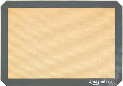 Silicone Rectangular Baking Mat, Non-Stick, Reusable, Dishwasher Safe, Food Safe, Heat Resistant, 16.5" X 11.6", Beige/Gray, 2-Pack3