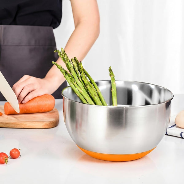 Stainless Steel Mixing Bowls with Lids – Set of 5 Large Nesting Metal Bowls for Kitchen, Baking, Cooking, Food Prep & Storage, Non-Slip Base, Dishwasher Safe, Multicolor7