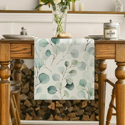 Eucalyptus Leaves Table Runner 13X72 Inch Seasonal Spring Summer Green Plant Kitchen Dinning Table Decoration for Indoor Outdoor Birthday Home Party Decor2