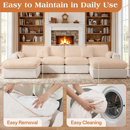 136" Cloud Modular Sectional Sofa with Detachable Seat Cushion8