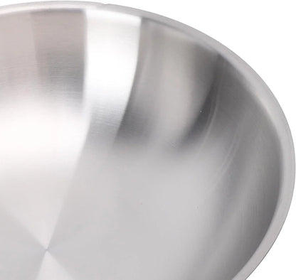 Stainless Steel Wok Pan 304 Stainless Steel Stir Fry Pan Flat Bottom with Handle Large Capacity for Electric Stove Induction Cooktop Gas Home Cooking (34CM)9