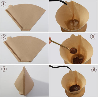 200 Count #4 Cone Coffee Filters 8-12 Cup Compatible with Ninja Maker | Unbleached, Disposable, Natural Wood Pulp Coffee Filters Compatible with Ninja, Pour over and Drip Coffee Maker5