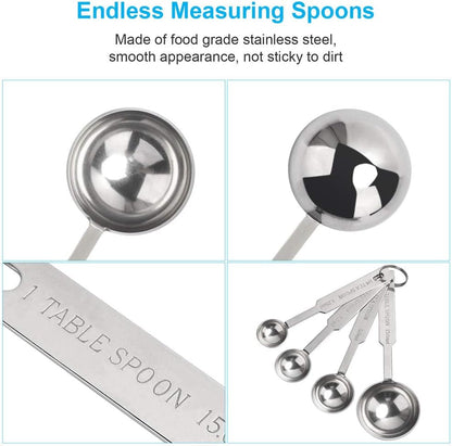 5PCS Measuring Spoons Set, Include 1/8,1/4,1/2,1 Tsp, and 1Tbsp Cup | Measuring Spoons Set,Includes 1/8 Tsp,1/4 Tsp,1/2 Tsp,1 Tsp,1 Tbsp,Stainless Steel Measuring Cups, Teaspoon for Measure3