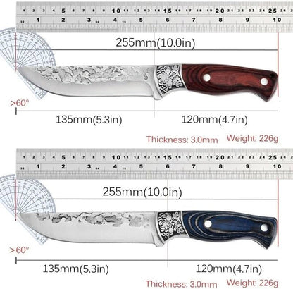 Meat Cleaver, Forged Cleaver Kitchen Stainless Steel Hand Meat Knife Paring Fishing Portable Butcher Boning Knives Cover(2Pcs)2