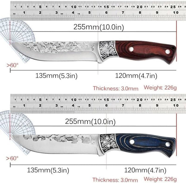 Meat Cleaver, Forged Cleaver Kitchen Stainless Steel Hand Meat Knife Paring Fishing Portable Butcher Boning Knives Cover(2Pcs)2