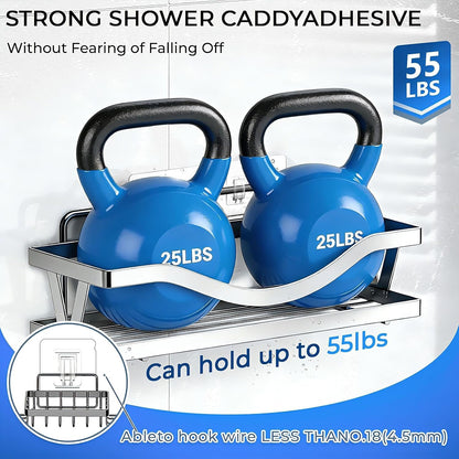 Shower Caddy Adhesive Replacement Hooks, Heavy Duty Waterproof Strips, No Drilling for Bathroom Shelves, Kitchen Racks, and Soap Holders (Transparent-8Pack 2Hook)4