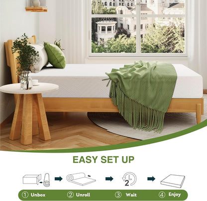 EGOHOME Full Size Memory Foam Mattress 8 Inch, Green Tea, Medium Firm7