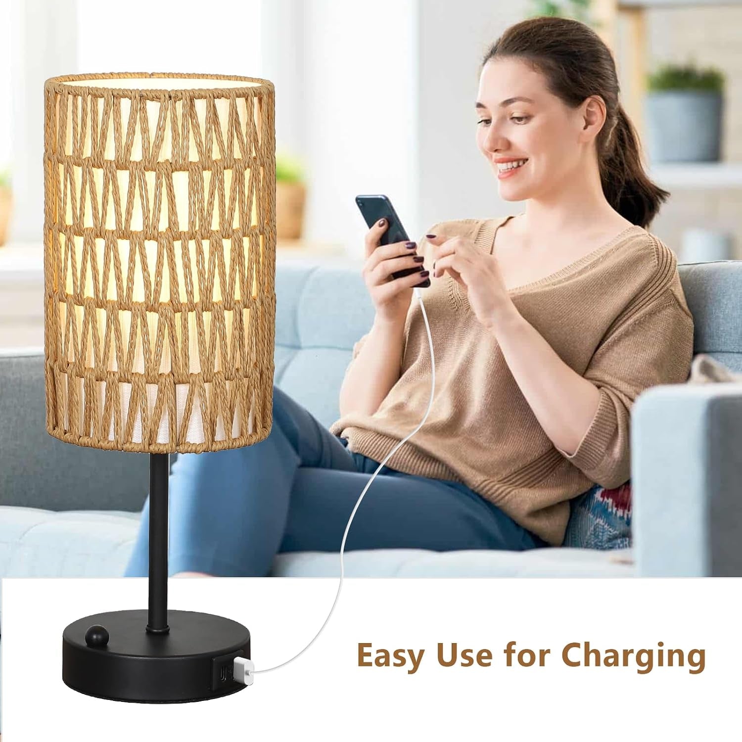 touch-table-lamp-for-bedroom-with-bulb-boho-small-desk-lamp-for-living-room-with-rattan-linen-shade-3-way-dimmable-bedside-table-lamp-for-nightstand-with-usb-charging-port-phone-stand-for-office