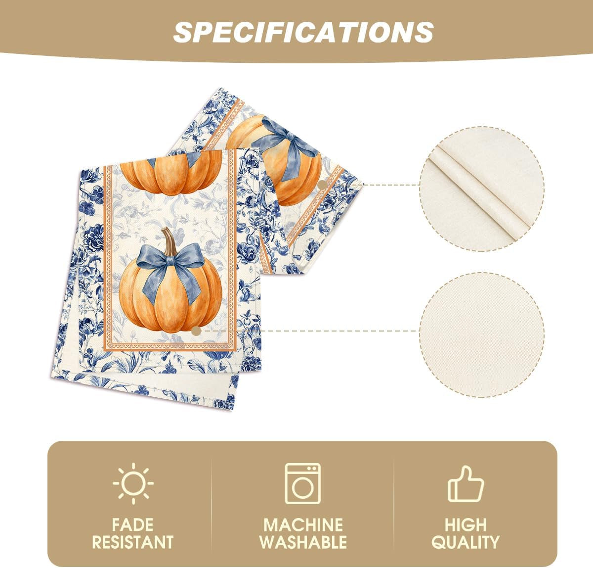 210-gsm-fall-table-runner-home-party-decor-13x72-inch-orange-pumpkin-bow-blue-white-porcelain-seasonal-kitchen-dining-table-decoration