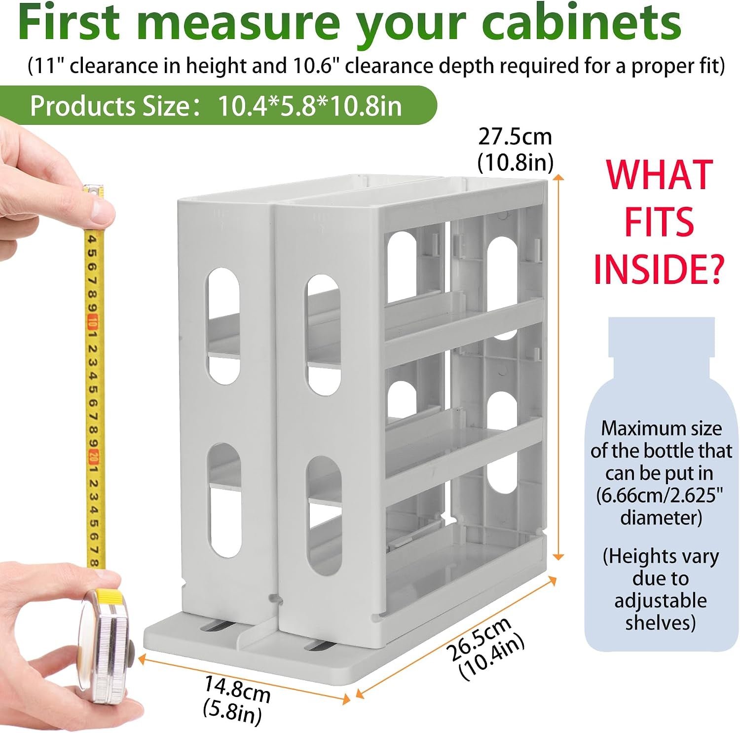 3-tier-pull-out-spice-rack-organizer-for-cabinet-height-adjustable-rotating-seasoning-holder-tool-free-snap-in-sliding-spice-shelf-for-kitchen-pantry-cupboard-countertop-10-4-d-x-5-8-w-x-10-8-h
