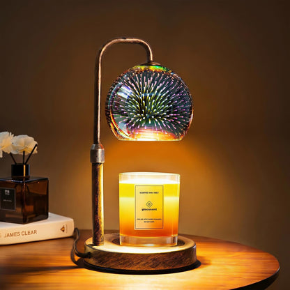 Candle Warmer Lamp with Timer, Dimmable, Adjustable Retro 2 Bulbs1