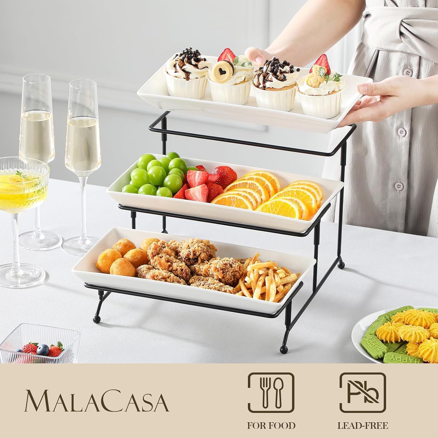 3-tier-serving-trays-white-porcelain-serving-platters-12-inch-tiered-serving-stand-for-party-fruit-tray-trays-for-serving-food-dessert-stand-with-collapsible-sturdier-metal-rack