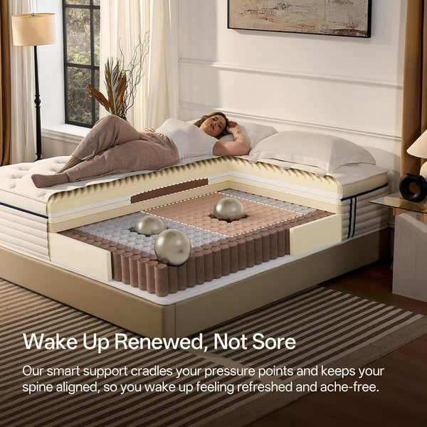 12 Inch Queen Size Mattress, Hybrid Memory Foam, Medium Feel5