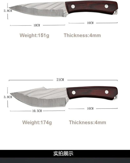 Meat Cleaver,Cleaver Knife, 4Inch Forged Meat Cleaver Knife Stainless Steel Hunting Survival Knives Fruit Vegetables Utility Paring Boning Knife with Sheath (Color : 9)3