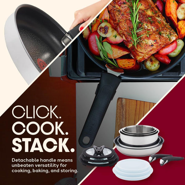 Ingenio Expertise Stainless Steel Pots and Pans Set, 13-Piece | Nonstick Coating, Oven Safe up to 500°F, Stackable Design Saves Space, Dishwasher Safe, Ideal for RV and Camping2