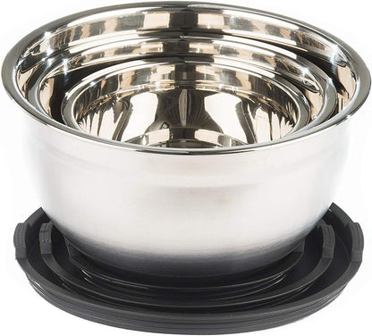 Stainless Steel Mixing Bowls with Lids and Non Slip Bases (Set of 5, Black)5