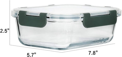 8 Pack,30 Oz Glass Food Storage Containers with Lids, Gray2
