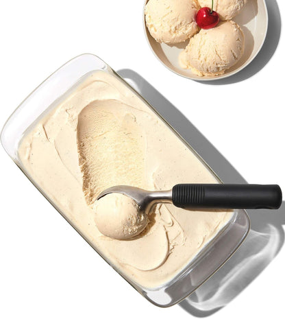 OXO Good Grips Solid Stainless Steel Ice Cream Scoop | Curved Head Scoops Hard Ice Cream, Scrapes Sides Clean, Ideal for Ice Cream & Sorbet, Dishwasher Safe2